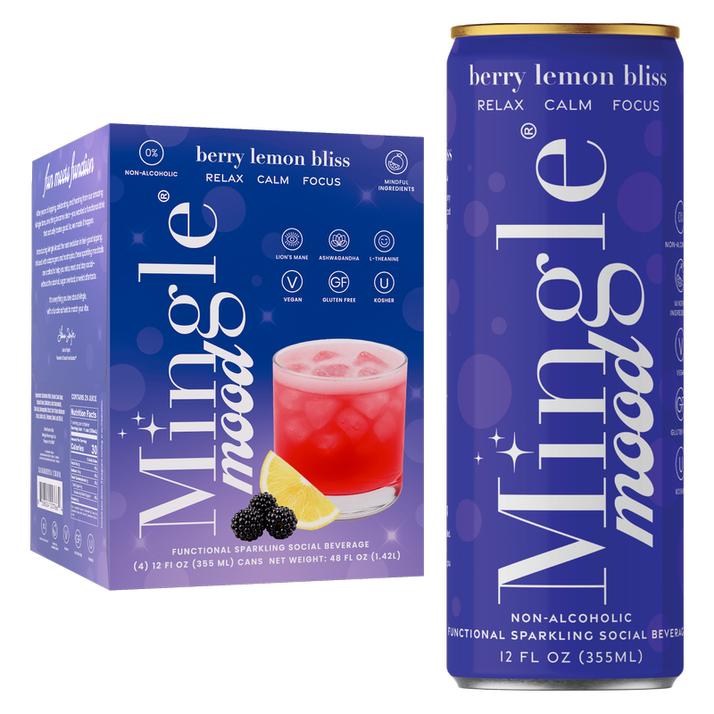 Mingle Mood Berry Lemon Bliss 4pk 12oz Can - Mingle Mocktails – BevMo!