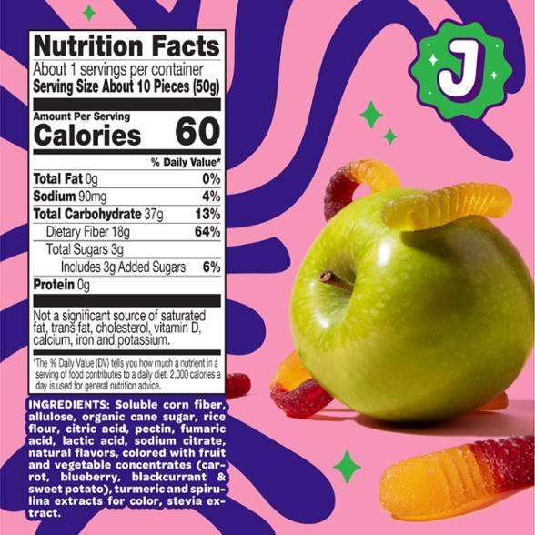 Joyride Low Sugar Sour Worms 1.8oz