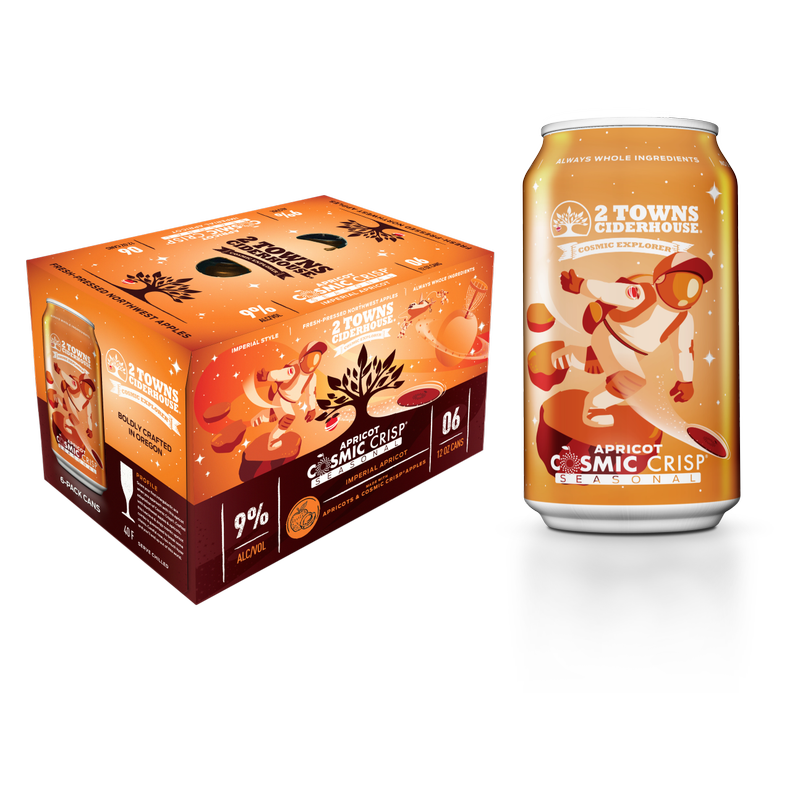 2 Towns Cosmic Crisp Seasonal Cider 6pk 12oz Can 9% ABV - 2