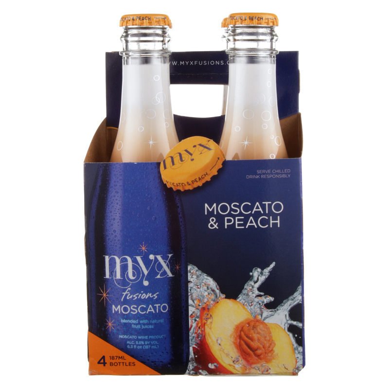 MYX Peach Moscato 4 Pack 187ml Bottles - BevMo! – BevMo!
