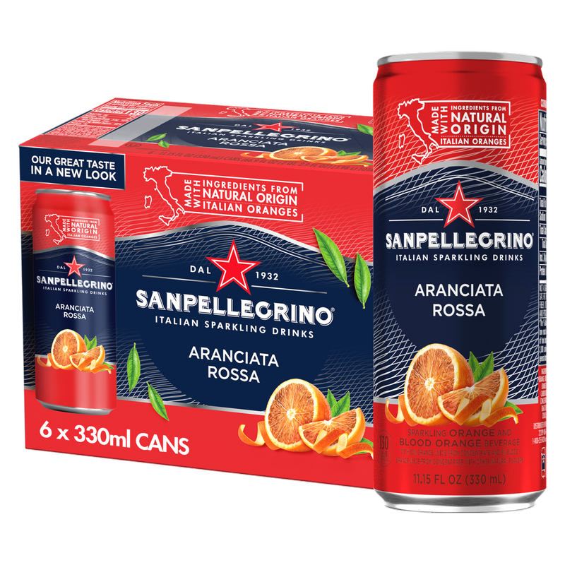 San Pellegrino Aranciata Rossa Blood Orange 6pk 11.15oz Can - San