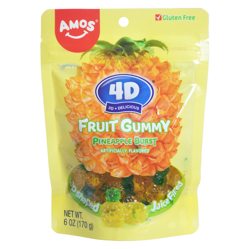 Amos 4D Pineapple Burst Gummy, 6 oz - Amos 4D – BevMo!