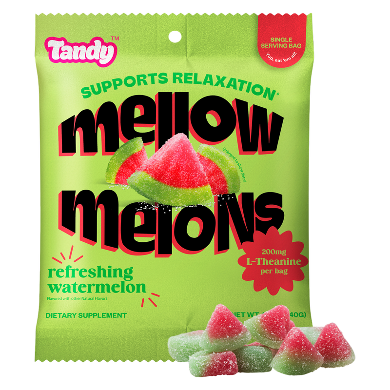 m*o様 mellojoy スフレ　タロイモ Tandy Mellow Melons, Watermelon Flavored Gummies with L-Theanine