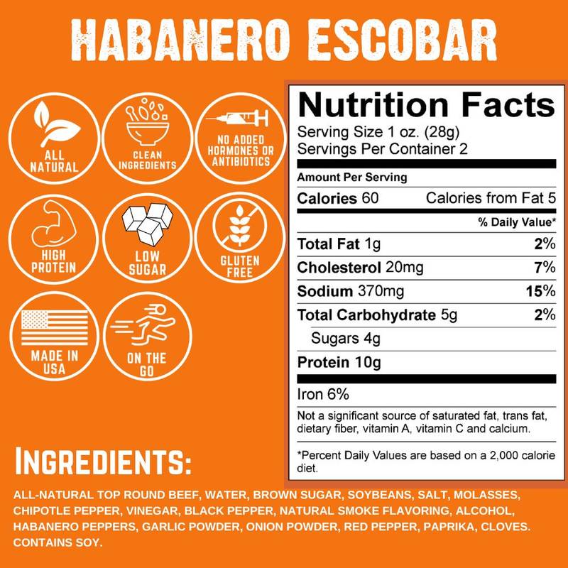 Righteous Felon Habenero Escobar Beef Jerky 2oz