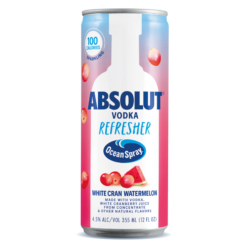 Absolut Vodka Refreshers White Cranberry Watermelon 12oz Can