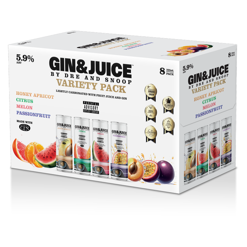 GIN & JUICE By Dre and Snoop Variety 8pk 12oz 5.9% ABV - Gin GIN & JUICE By Dre and Snoop Variety 8pk 12oz 5.9% ABV - Gin