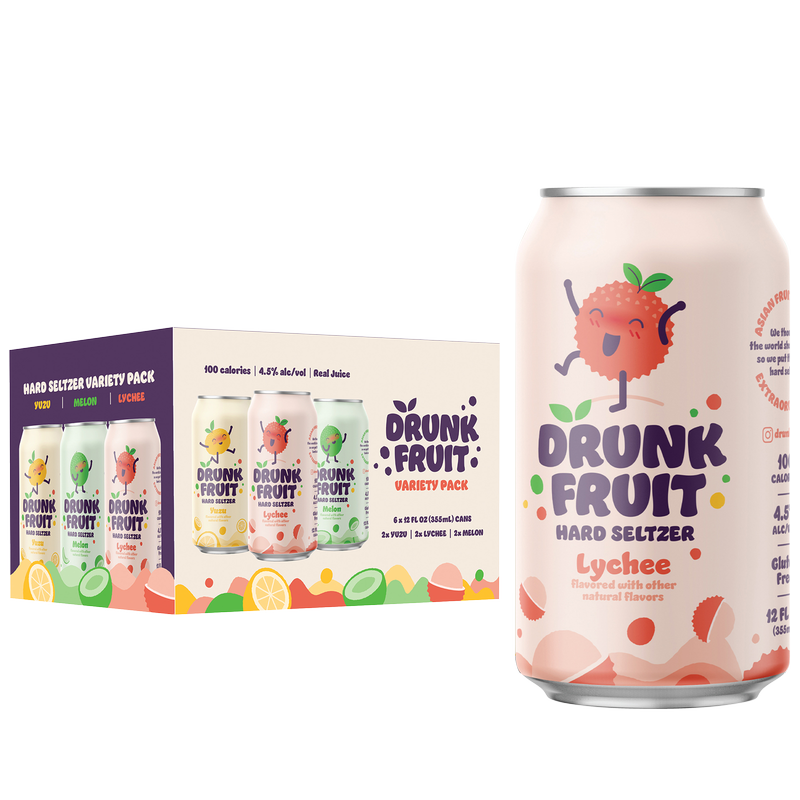 Drunk Fruit Hard Seltzer Party Pack Variety (6PKC 12 OZ) - Drunk