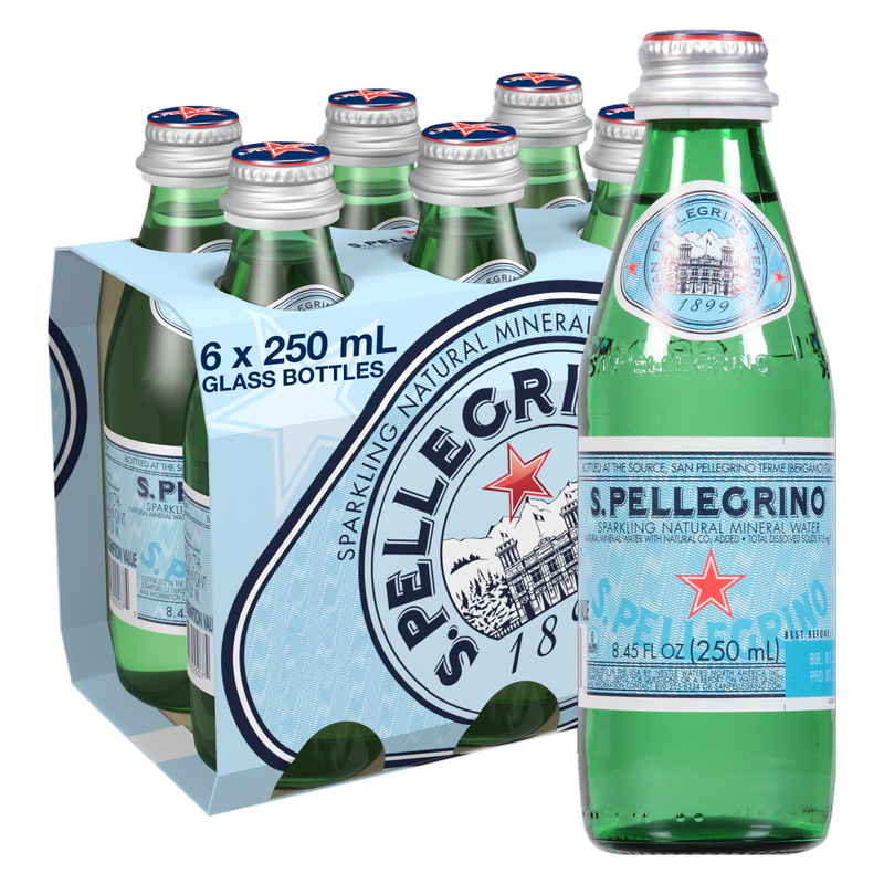 San Pellegrino Sparkling Water 6pk 250mL Glass Bottle