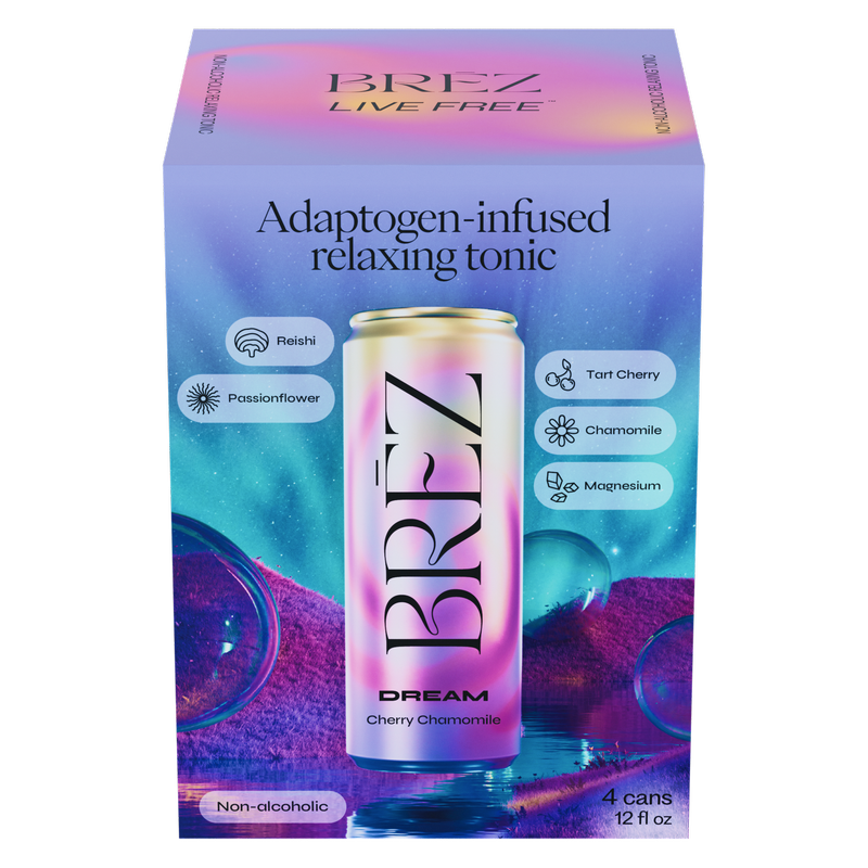 BREZ Dream Cherry Chamomile Relaxing Tonic 4pk 12oz Can - Brez
