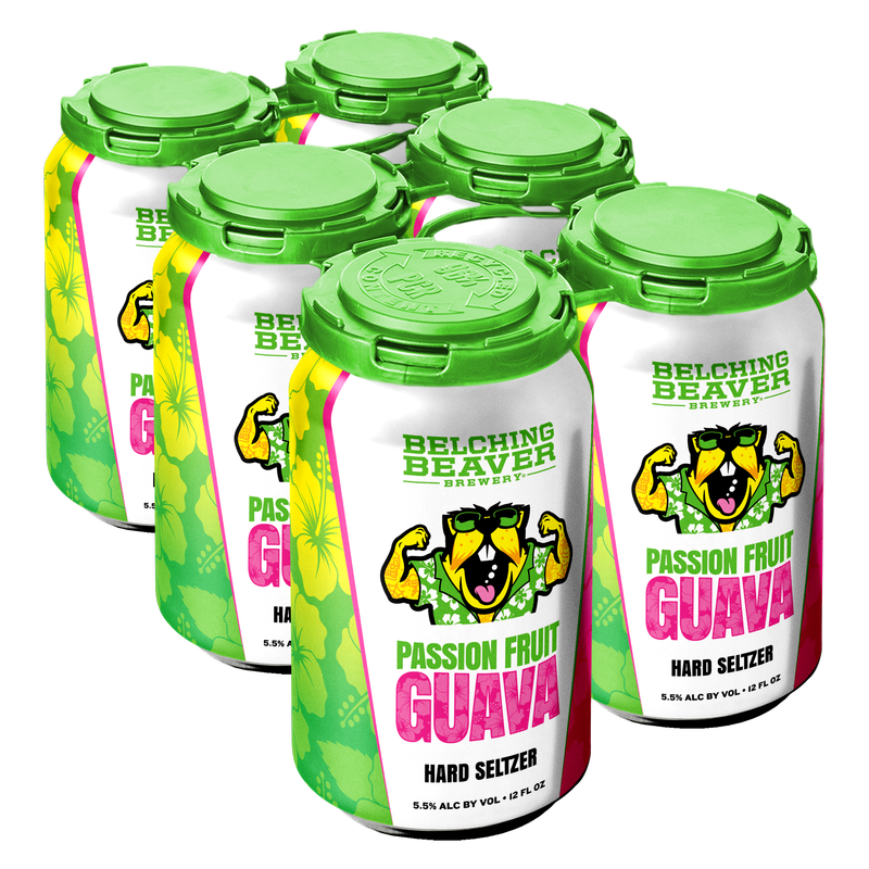 Belching Beaver Passion Fruit & Guava Hard Seltzer 6pk 12oz Can