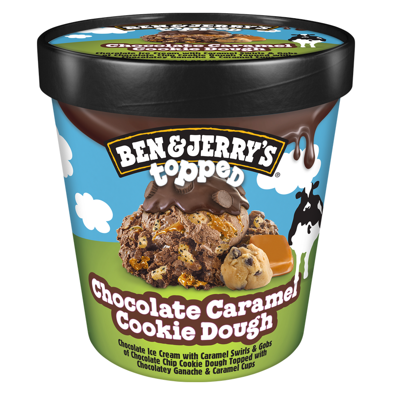 Ben & Jerry's Topped Chocolate Caramel Cookie Dough Ice Cream 15.2 Ben & Jerry's Topped Chocolate Caramel Cookie Dough Ice Cream 15.2
