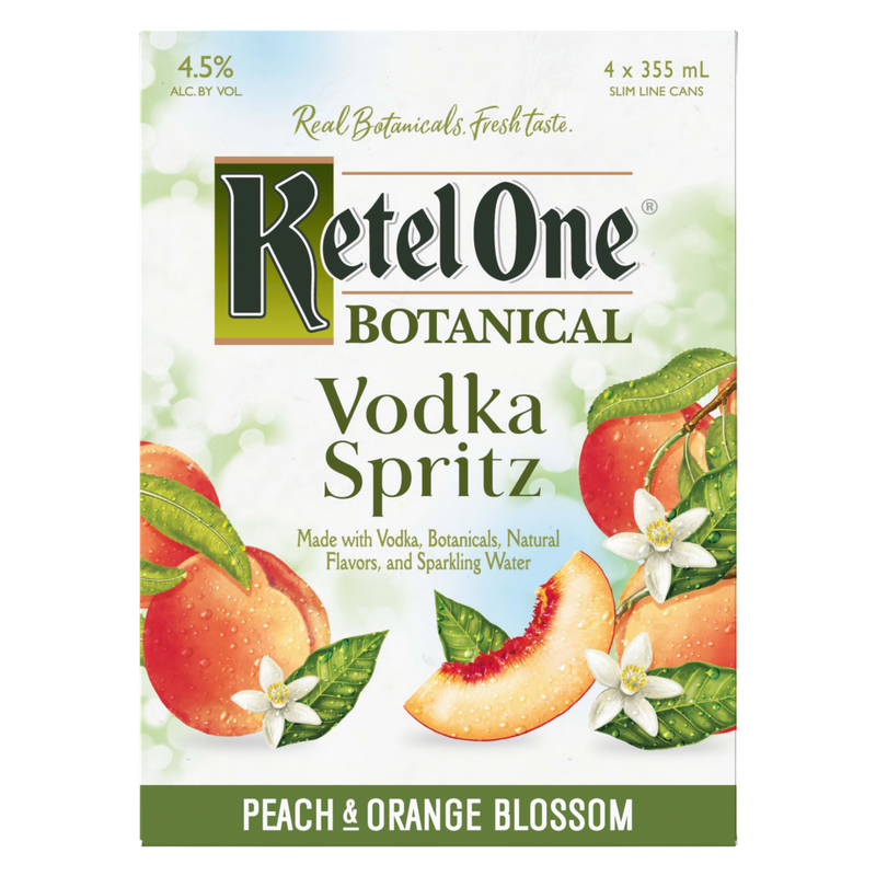 Ketel One Botanical Peach & Orange Blossom Vodka Spritz 4pk 12oz