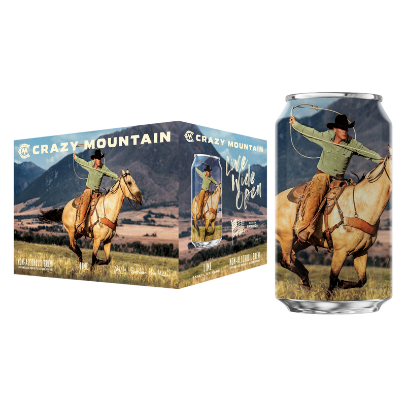 Crazy Mountain Lime Lager Non Alcoholic 6pk 12oz Can 0.5% ABV