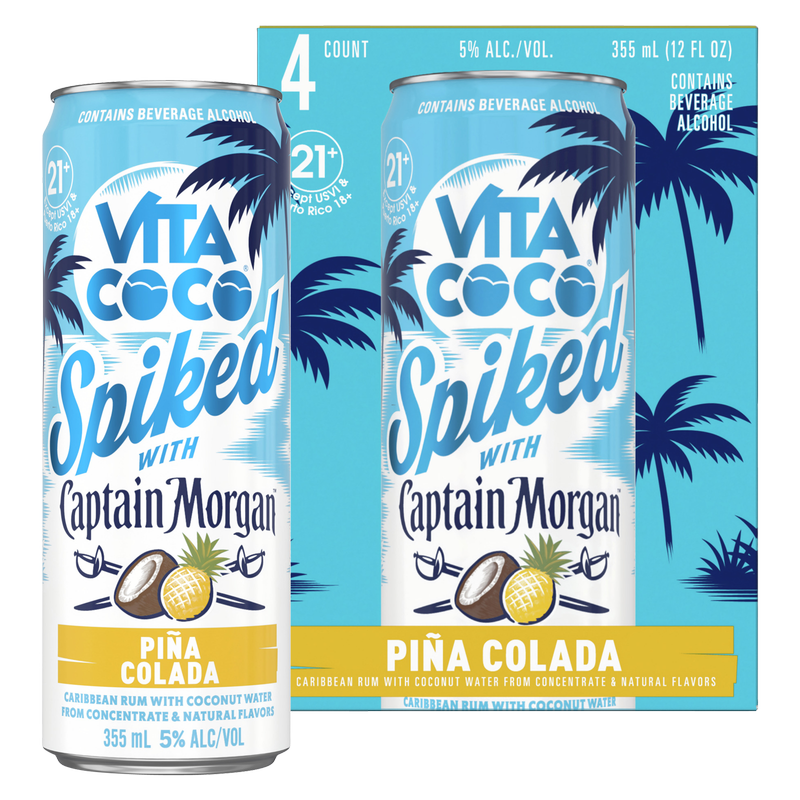 Vita Coco Spiked with Captain Morgan Pina Colada 4pk - Vita Coco