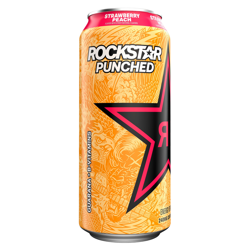 Rockstar Punched Strawberry Peach 16oz Can - Rockstar – BevMo!