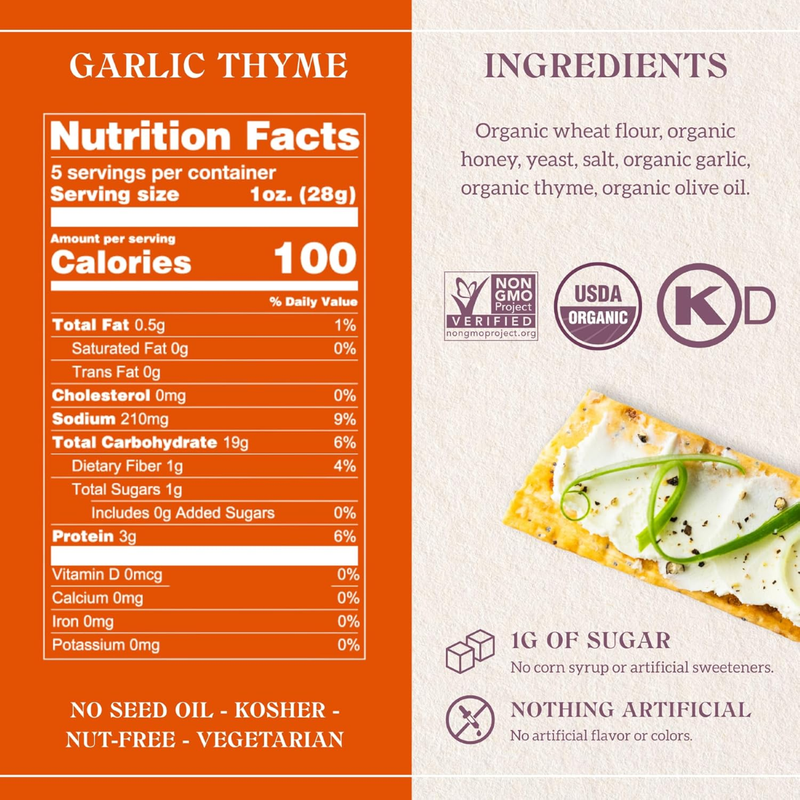 Firehook Crackers Garlic Thyme 5.5oz