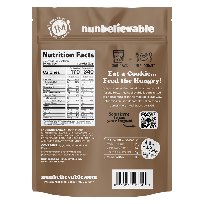 Nunbelievable Keto Pecan Sandy Cookies 2.26oz