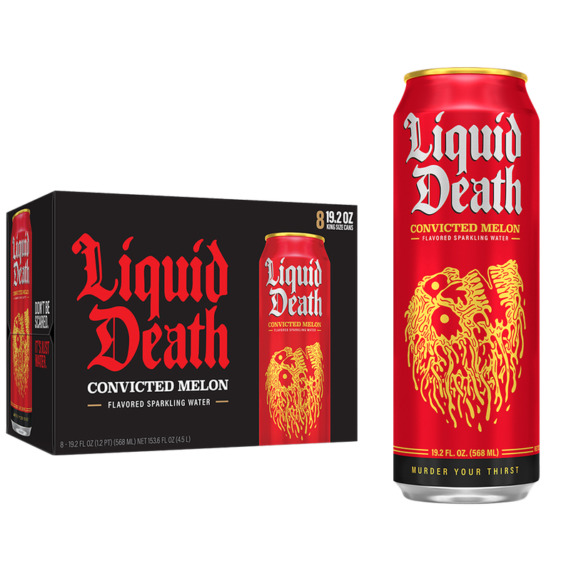 Liquid Death Convicted Melon Sparkling Water 8pk 19.2oz King Size