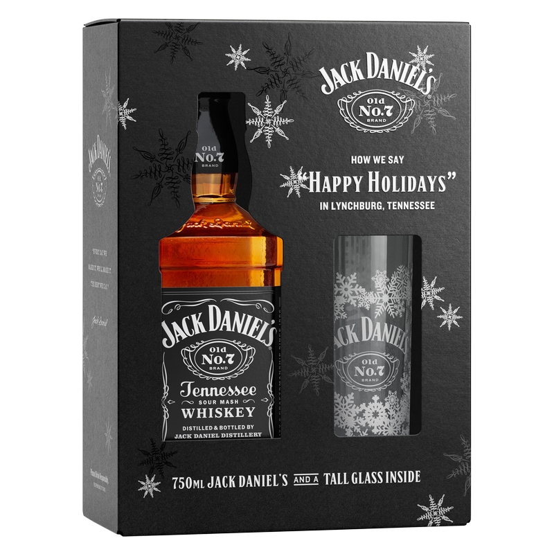 Jack Daniels Black Tennessee Whiskey Gift Set 750ml (80