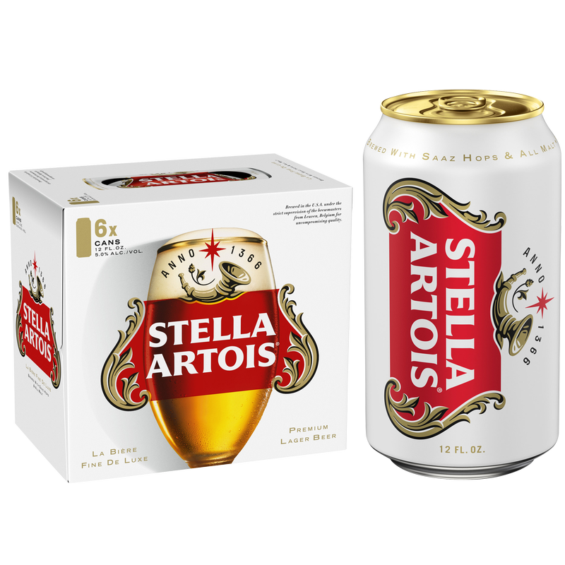 Stella Artois 6pk 12oz Can 5.0% ABV - Stella Artois – BevMo!