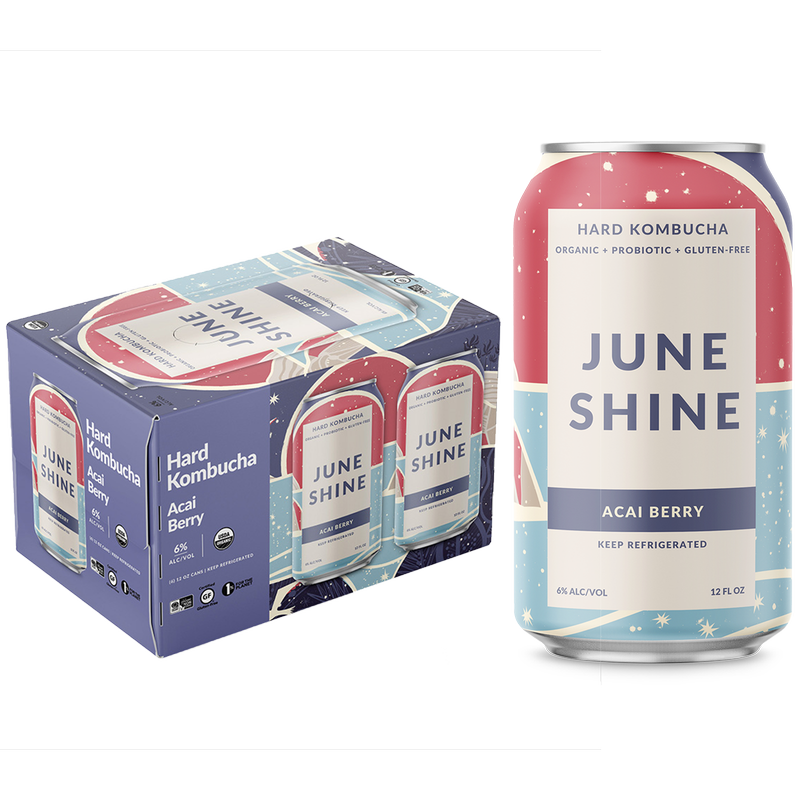 JuneShine Acai Berry Kombucha Hard Kombucha 6pk 12oz Can 6.0% ABV
