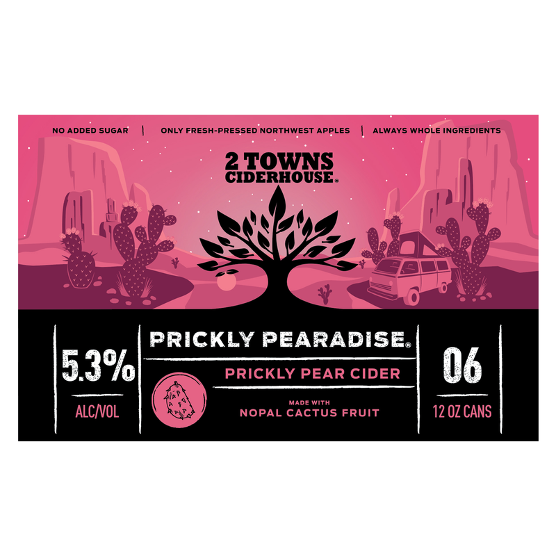 2 Towns Prickly Pearadise Cider 6pk 12oz Can 5.3% ABV
