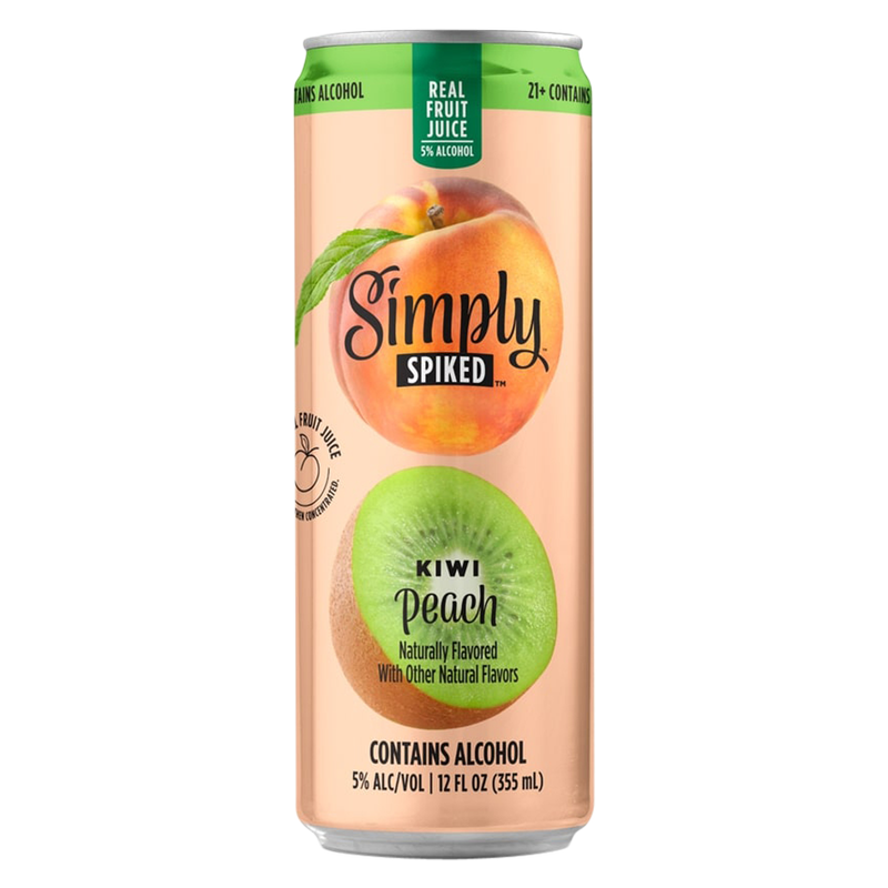 Simply Spiked Peach Kiwi Single 12oz Can 5% ABV - Simply Spiked