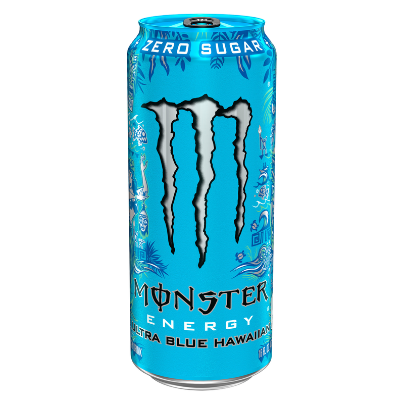 Monster Energy Ultra Blue Hawaiian Energy Drink 16oz Can - Monster