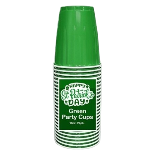 Green Cups plastic 18oz 24pk