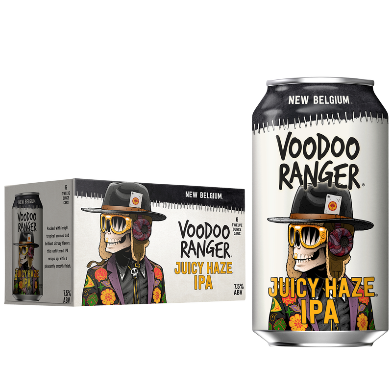 New Belgium Voodoo Ranger Juicy Haze IPA 6pk 12oz Can 7.5% ABV New Belgium Voodoo Ranger Juicy Haze IPA 6pk 12oz Can 7.5% ABV