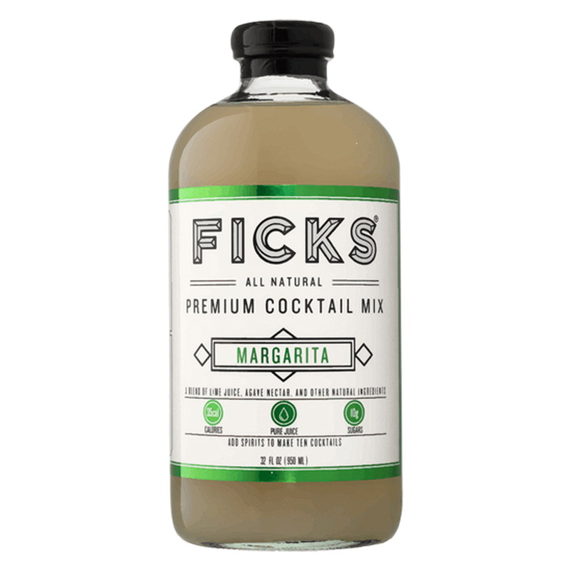 Ficks Premium Cocktail Mix Margarita 32oz Glass Bottle - Ficks