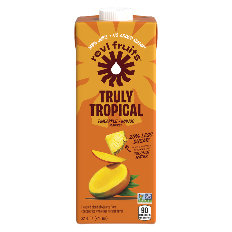 REVL Fruits 100% Truly Tropical Juice 32oz Carton - REVL Fruits