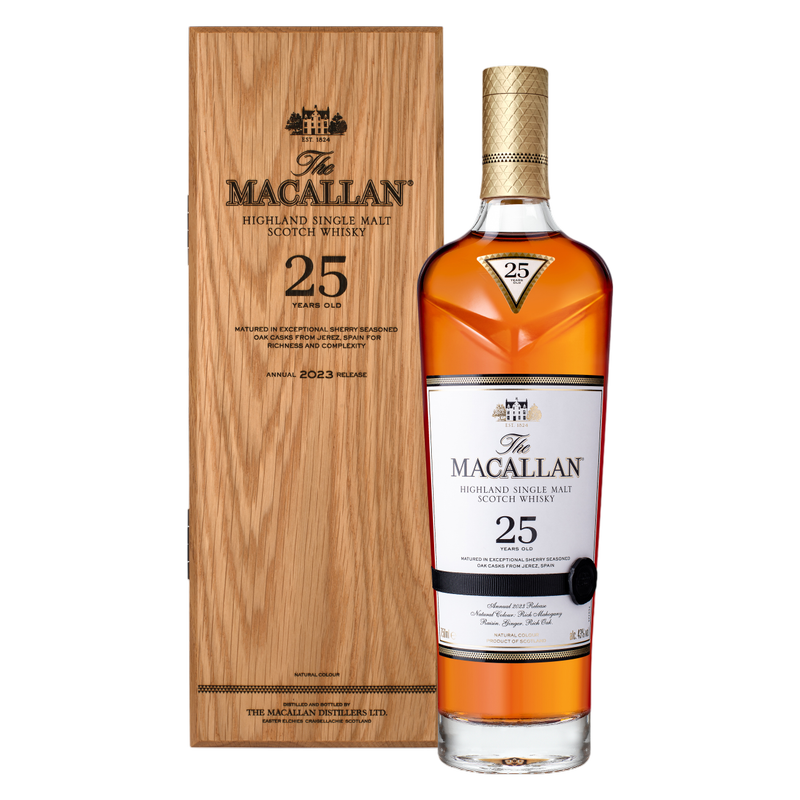 The Macallan 25 Years Old Sherry Oak Highland Single Malt Scotch The Macallan 25 Years Old Sherry Oak Highland Single Malt Scotch