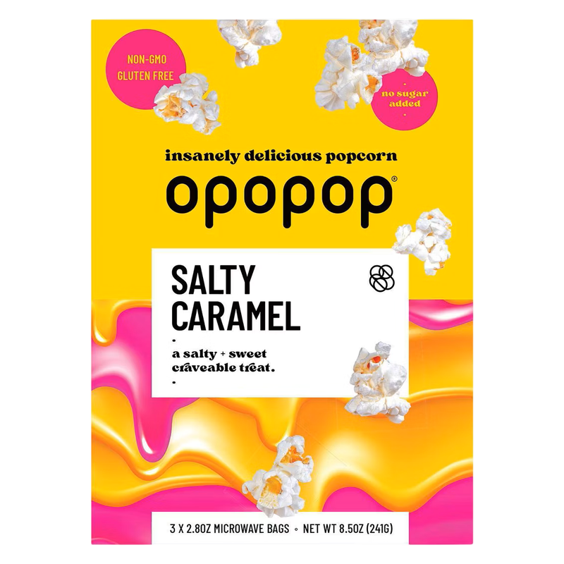 Opopop Microwave Popcorn Salty Caramel, 8.5oz