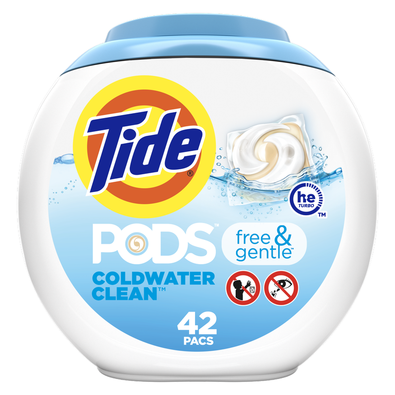 Tide PODS Free and Gentle Laundry Detergent Pacs Unscented 42ct