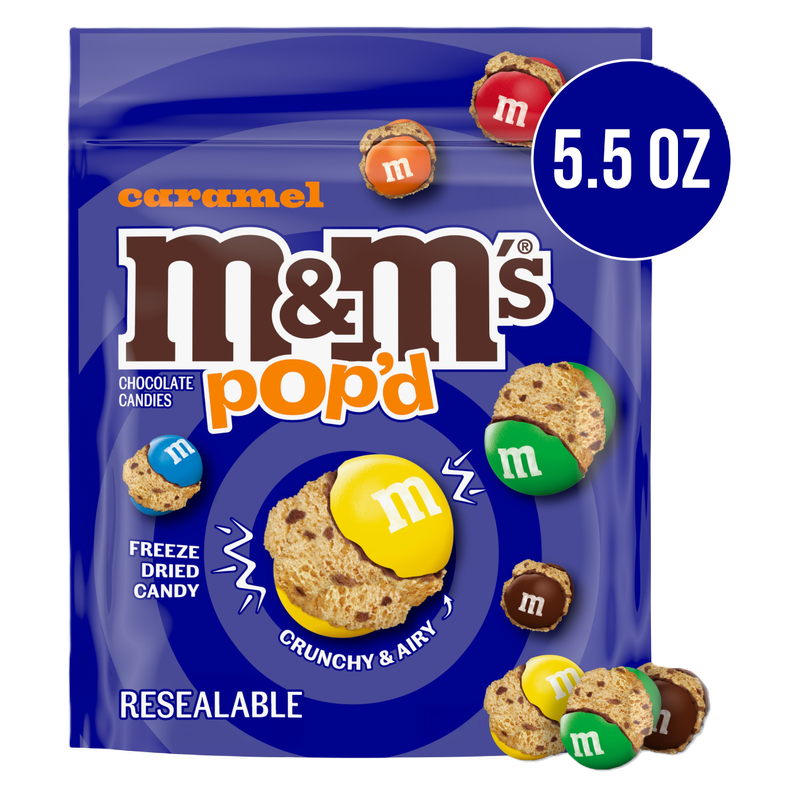 M&M'S Pop'd Caramel Milk Chocolate Freeze-Dried Candy, 5.5 oz
