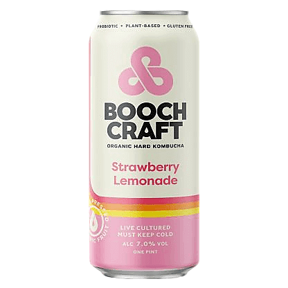 ちゃや①②郵 丸121416(bh)コズ→ネオンピンクレモン他 Boochcraft Kombucha Strawberry Lemonade (16 OZ CAN) - Boochcraft