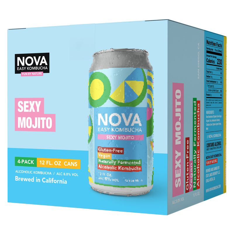 NOVA Easy Kombucha Sexy Mojito 4pk 12oz