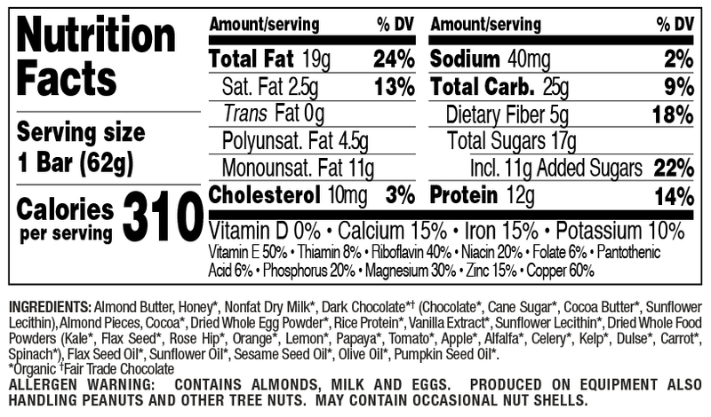 Perfect Bar Dark Chocolate Almond Organic Protein Bar 2.2oz