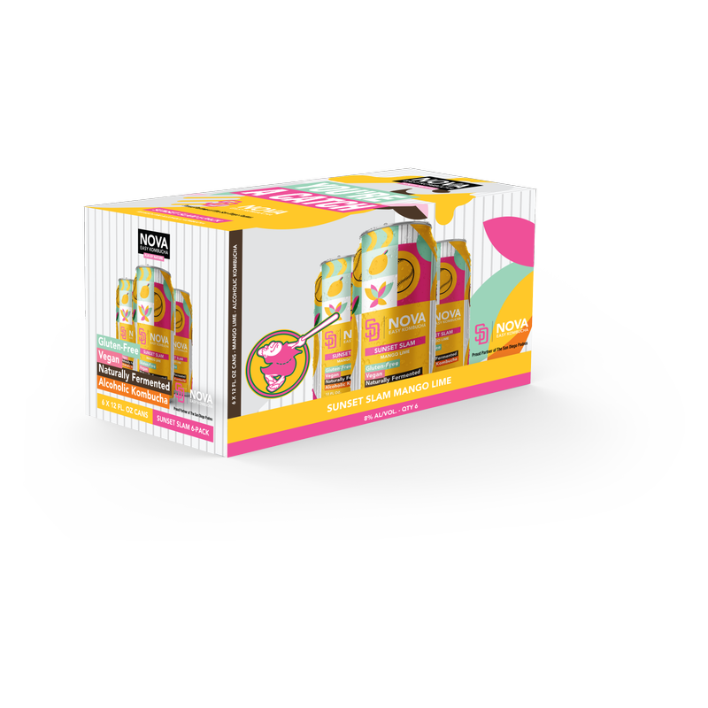 NOVA Kombucha Sunset Slam 6pk 12oz Can - Nova – BevMo!