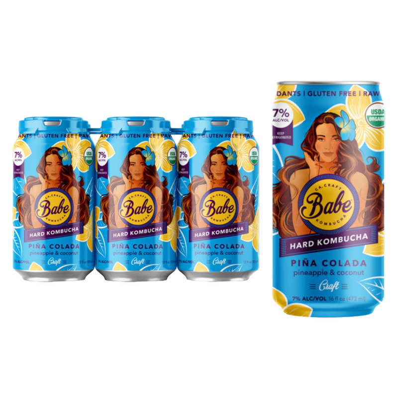 Babe Hard Kombucha Pina Colada (6PKC 12 OZ) - Babe Hard Kombucha