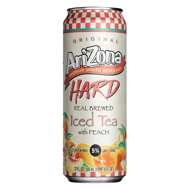 Arizona Hard Peach Tea Single 22oz Can 5.0% ABV - Arizona Hard
