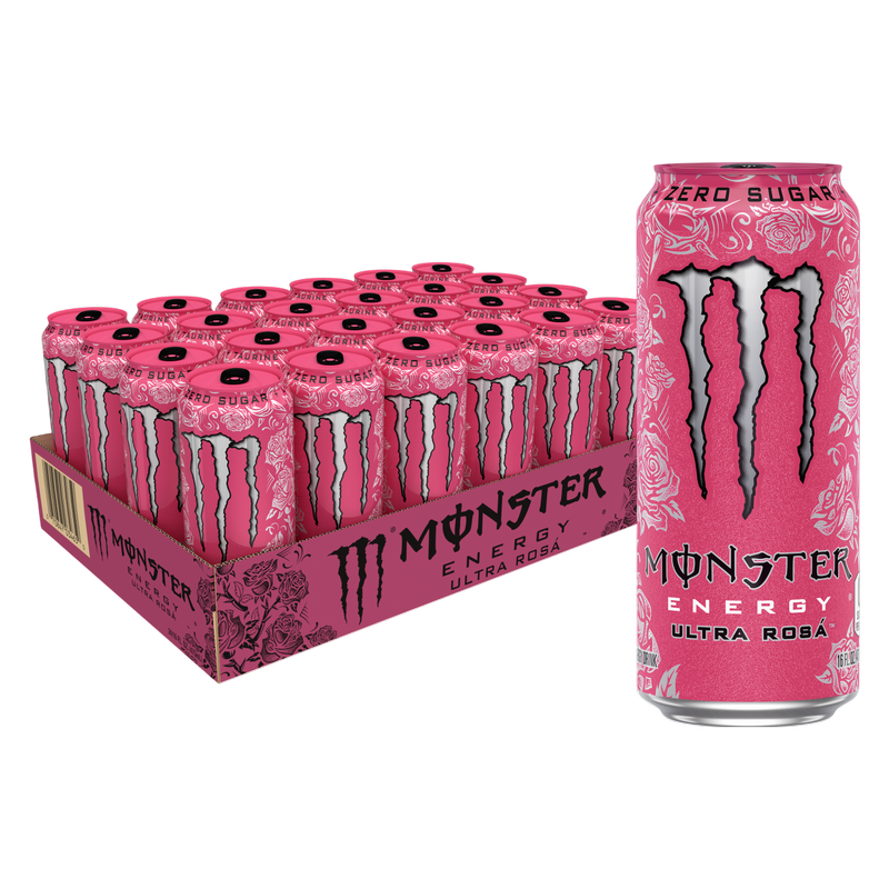 pink monsters drink Monster Zero Ultra Rosa Energy 24 Pack 16Oz Can- XL
