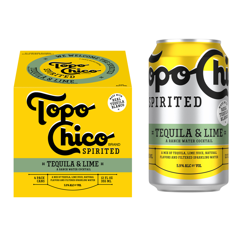 Topo Chico Spirited Tequila Lime 4pk 12oz cans ABV Topo