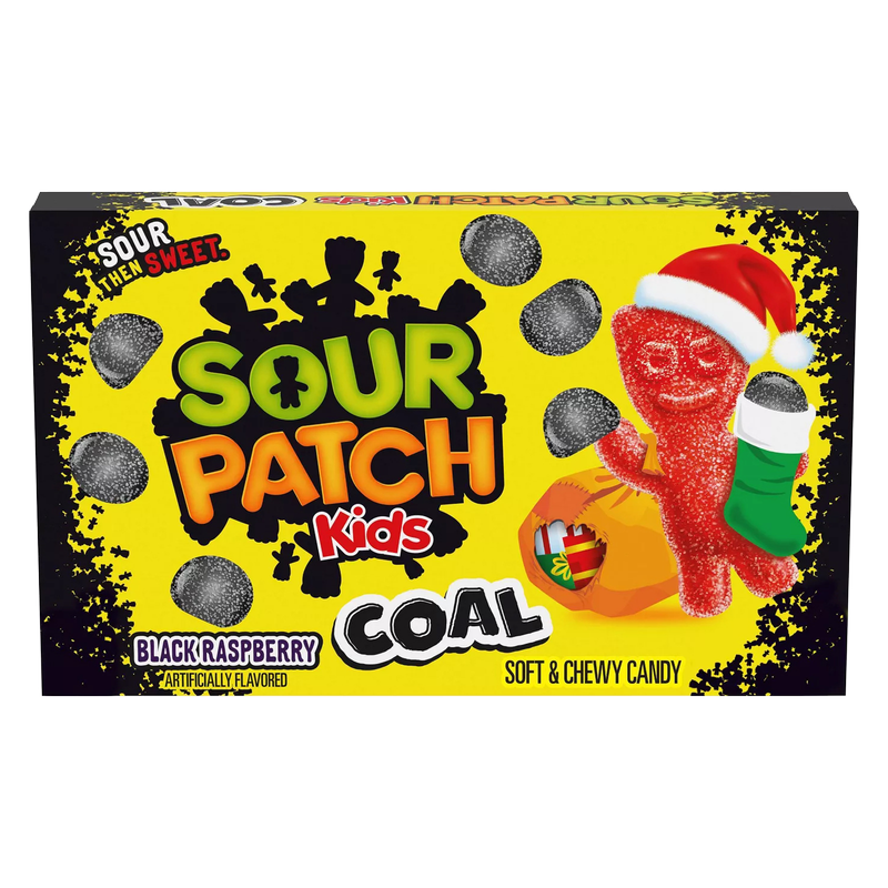 flum pebble sour xmas Sour Patch Kids Coal 3.1oz Box