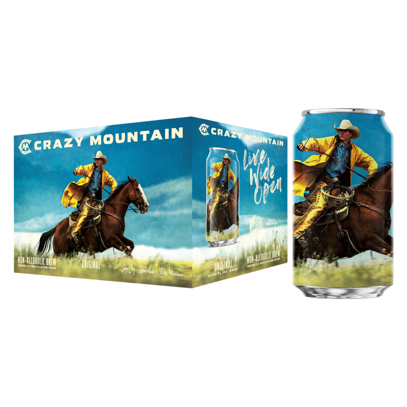 Crazy Mountain Lager Non-Alcoholic 6pk Can 0.5% ABV - Crazy