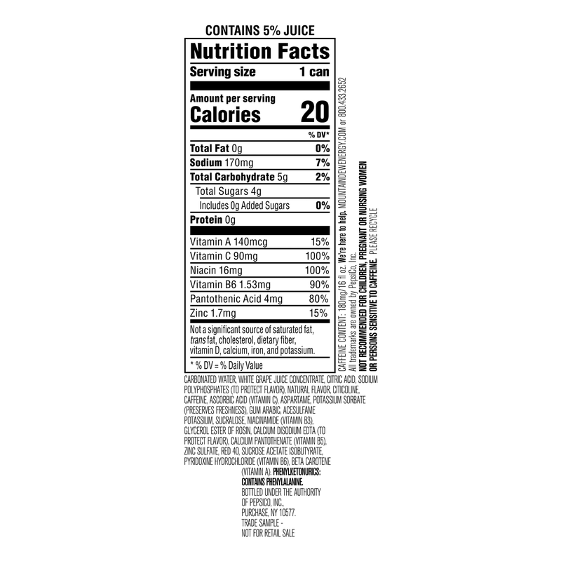 Mountain Dew Energy Major Melon 16oz Can