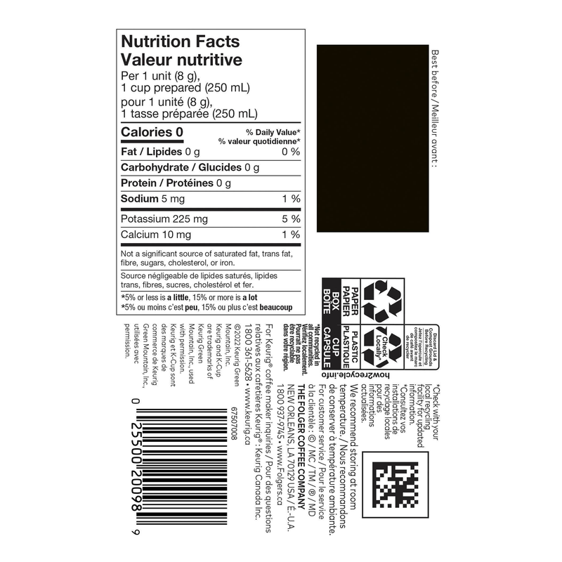Folger's 3.38 oz Ground Black Silk 12ct K-Cup