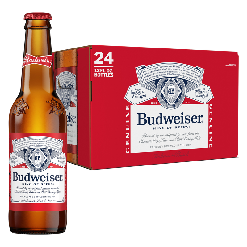 Budweiser 24pk 12oz Btl 5.0% ABV - Budweiser – BevMo!