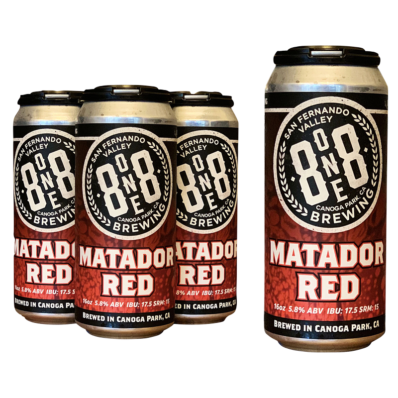 8One8 Brewing Matador Red Ale 4pk 16oz - 8one8 – BevMo!